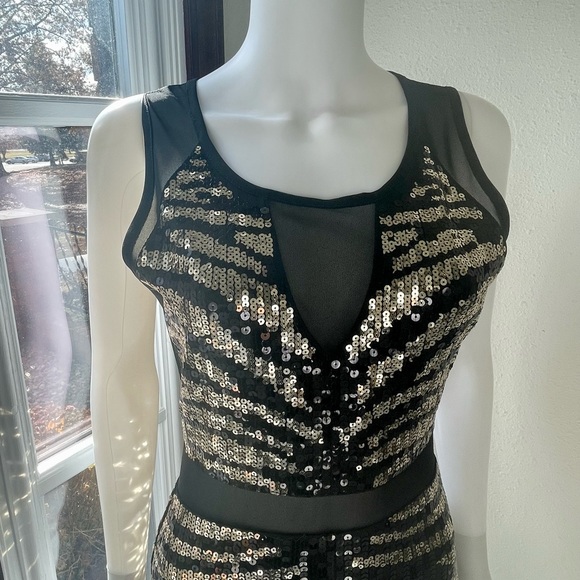 Bebe sequin mesh inserts dress - Picture 2 of 13